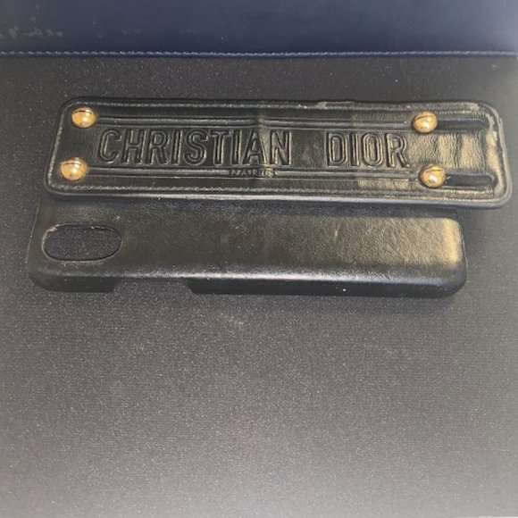 CHRISTIAN DIOR Calfskin Stripe iPhone X/XS Case Black - Picture 2 of 6